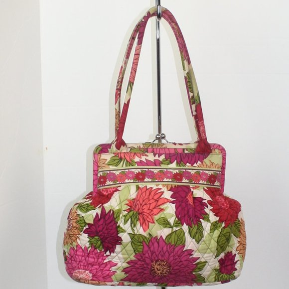 Vera Bradley Hello Dahalia Red Pink Green Flowers - Picture 5 of 8